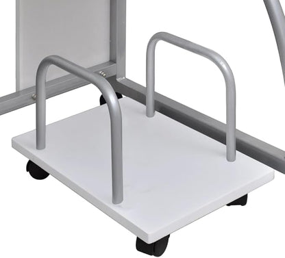 Computer Desk Plywood White 110 x 52 x 88.5 cm, Laptop Desk, Study Desk for Home Office, Study Table or Writing Table