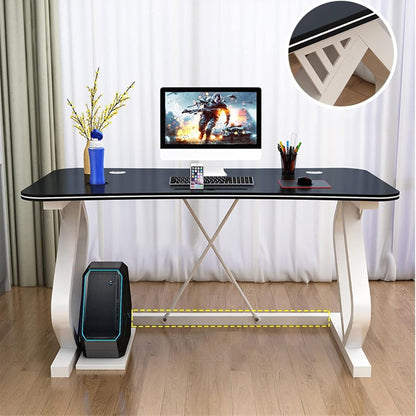 Computer Desk Multifunction Desktop PC Desk with Mobile Phone Card Slot Ergonomic Arc Simple Fashion Electronic Competition Table Gaming Desk Home Office Desks