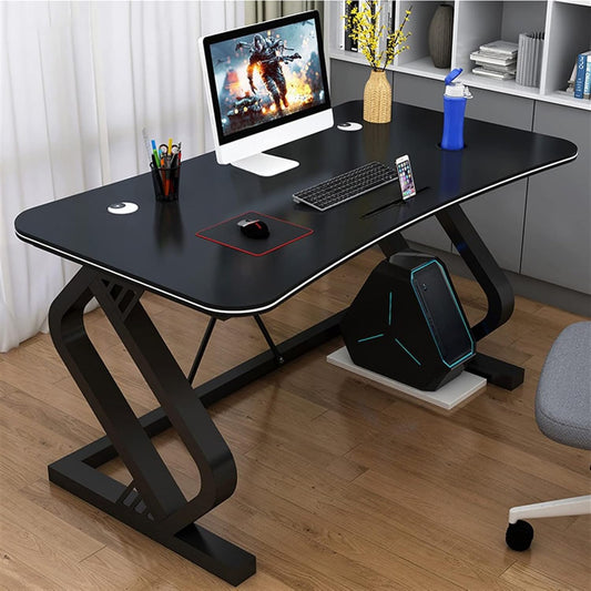Computer Desk Multifunction Desktop PC Desk with Mobile Phone Card Slot Ergonomic Arc Simple Fashion Electronic Competition Table Gaming Desk Home Office Desks