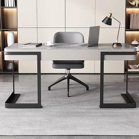 Computer Desk Luxury High-end Rock Slate Desk Home Simple Small Office Writing PC Table Rock Slate Small Desk PC Table A Table for Placing Computers (One Color 140cm)