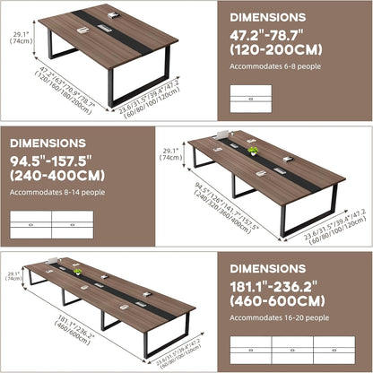 People, Business Style Wooden Training Tables, Rectangular Seminar Table for Office, Conference Room